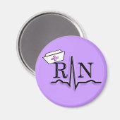 RN QRS Nurse Cap Design Magnet (Vorderseite/Rückseite)