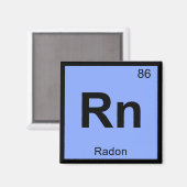 Rn - Radon Chemistry Periodic Table Symbol Magnet (Vorderseite/Rückseite)