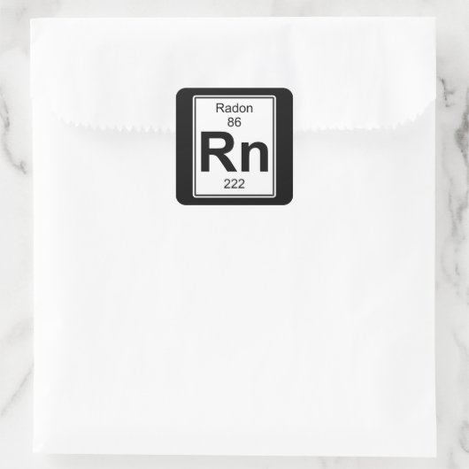 Rn - Radon Quadratischer Aufkleber (Tasche)
