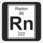 Rn - Radon Quadratischer Aufkleber (Vorderseite)