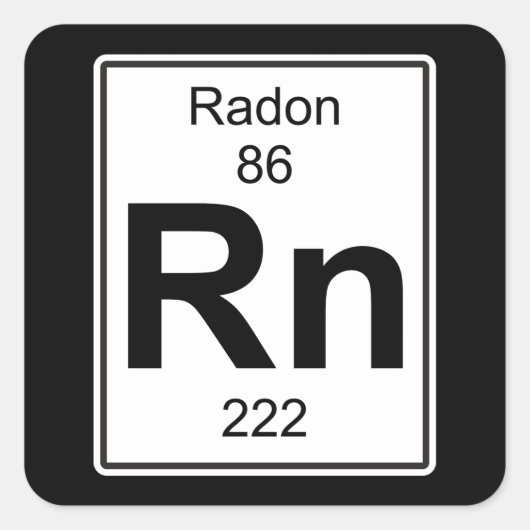 Rn - Radon Quadratischer Aufkleber (Vorderseite)