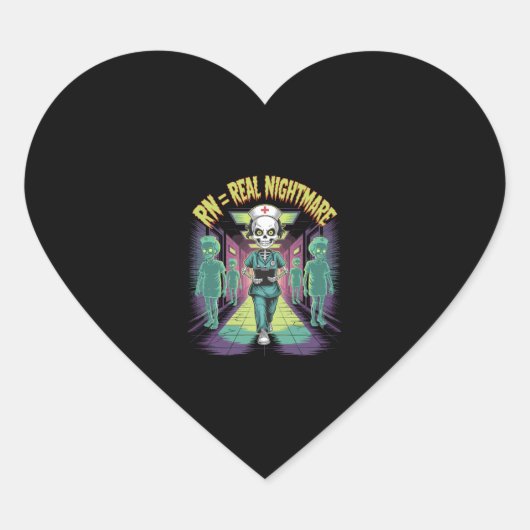 RN = Real Nightmare Halloween Nurie Herz-Aufkleber (Vorderseite)