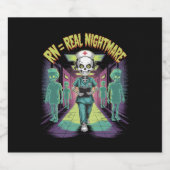 RN = Real Nightmare Halloween Nurie Schaumweinetikett (Einzelnes Label)
