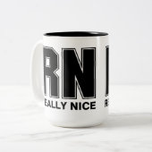 RN Really Nice Zweifarbige Tasse (Vorderseite Links)