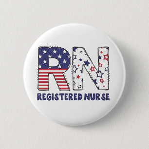 RN Registered Nurse 4. Juli Subtle American Button