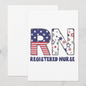 RN Registered Nurse 4. Juli Subtle American Einladung (Vorne/Hinten)