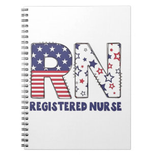 RN Registered Nurse 4. Juli Subtle American Notizblock