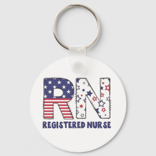 RN Registered Nurse 4. Juli Subtle American Schlüsselanhänger