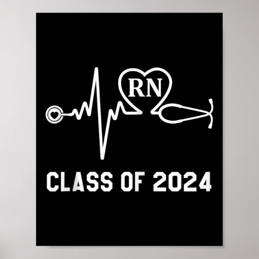 Rn Registered Nurse Abschluss Class of 2024 Nursi Poster (Vorne)