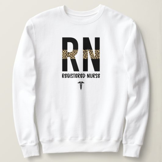 RN Registered Nurse Cheetah Nurse Abschluss Sweatshirt (Design vorne)