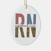 RN Registered Nurse Cheetah Print Nurse Abschluss Keramik Ornament (Rechts)