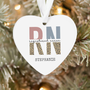 RN Registered Nurse Cheetah Print Nurse Abschluss Ornament