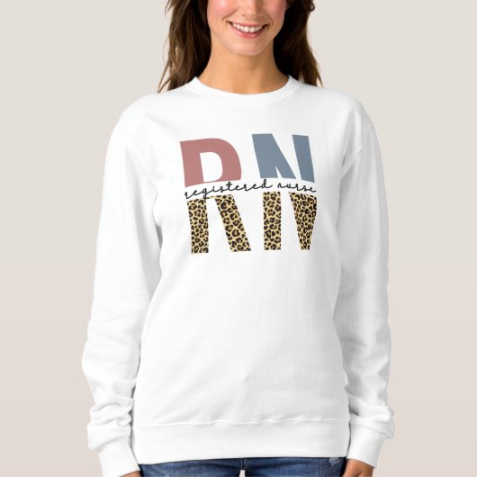 RN Registered Nurse Cheetah Print Nurse Abschluss Sweatshirt (Vorderseite)