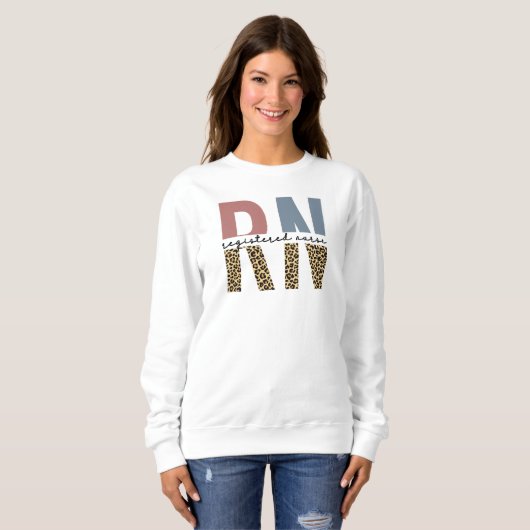 RN Registered Nurse Cheetah Print Nurse Abschluss Sweatshirt (Vorne ganz)