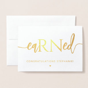 RN Registered Nurse EaRNed Nursing Gratulation Folienkarte