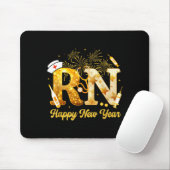Rn Registered Nurse Happy New Year 2026 Fireworks Mousepad (Mit Mouse)