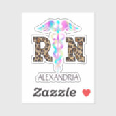 RN, Registered Nurse Leopard Aufkleber (Blatt)