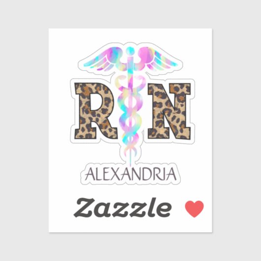 RN, Registered Nurse Leopard Aufkleber (Blatt)