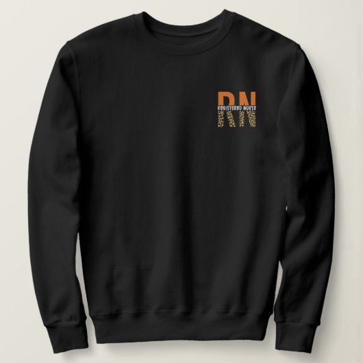 RN Registered Nurse Leopard Typografy Sweatshirt (Design vorne)