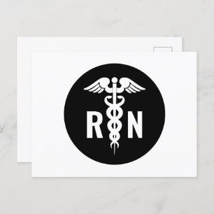 RN Registered Nurse Medical Symbol Postkarte