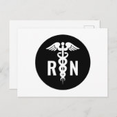 RN Registered Nurse Medical Symbol Postkarte (Vorne/Hinten)