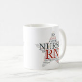 RN Registered Nurse Tasse | Nurse Star Word Cloud (VorderseiteRechts)