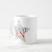 RN Registered Nurse Tasse | Nurse Star Word Cloud (Vorderseite Links)