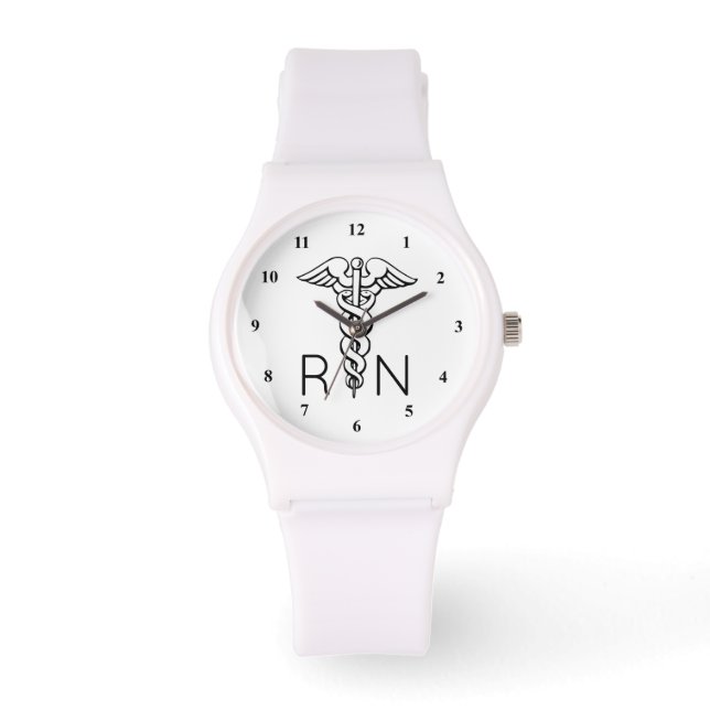 RN Registered Nurse Watch | Caduceus Symbol Armbanduhr (Vorderseite)