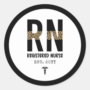RN Registriert Nurse Nurse Nursing School Abschlus Runder Aufkleber