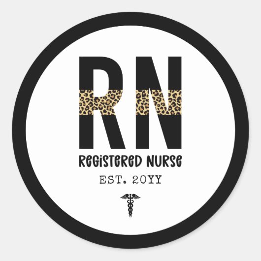 RN Registriert Nurse Nurse Nursing School Abschlus Runder Aufkleber (Vorderseite)