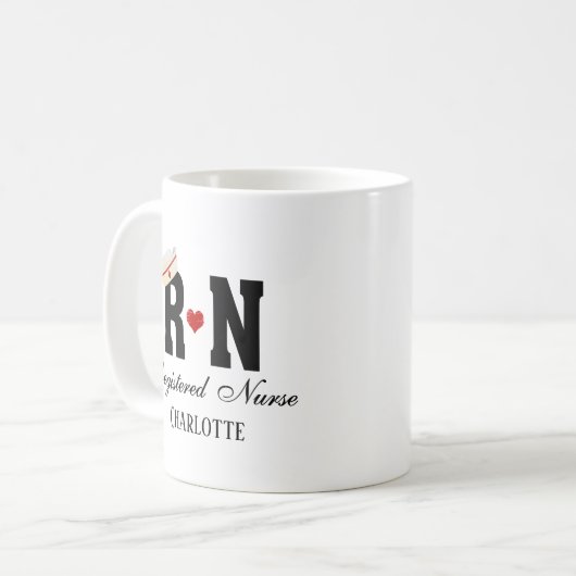 RN registrierte Nurse Coffee Tasse (Vorderseite Links)