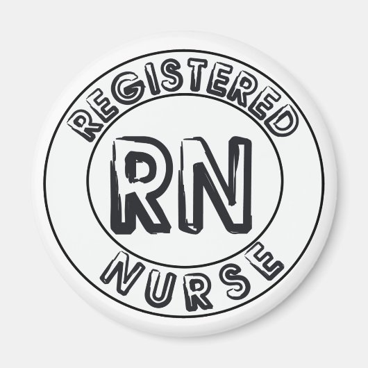RN REGISTRIERTES NURSE-LOGO-ABZEICHEN MAGNET (Vorne)
