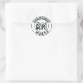 RN REGISTRIERTES NURSE-LOGO-ABZEICHEN RUNDER AUFKLEBER (Tasche)