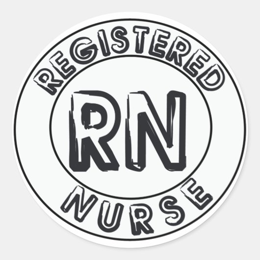 RN REGISTRIERTES NURSE-LOGO-ABZEICHEN RUNDER AUFKLEBER (Vorderseite)