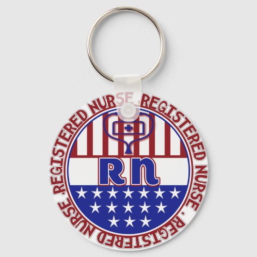 RN REGISTRIERTES NURSE PATRIOTISCHES ABZEICHEN SCHLÜSSELANHÄNGER (Vorderseite)