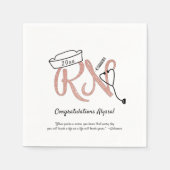 RN Rose Gold Glitzer Krankenschwester Graduierung Serviette (Vorderseite)