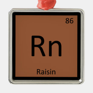 Rn - Rosinen-Fruchtchemie Periodensystem-Symbol Ornament Aus Metall