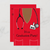 Rn-Schwarz-Krankenschwester-Abschluss-Einladung Einladung (Vorne/Hinten)