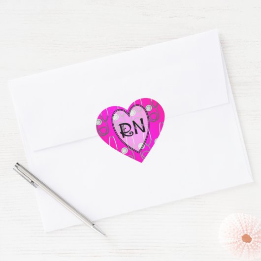 RN Stethoscope Design Herz-Aufkleber (Umschlag)