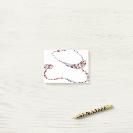 RN Stethoskop Post-it Klebezettel (Auf Schreibtisch)