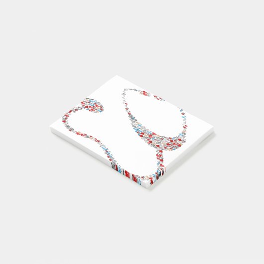 RN Stethoskop Post-it Klebezettel (angewinkelt)