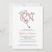 RN Stillzeit Abschluss Rose Gold Pinning Einladung (Vorderseite)