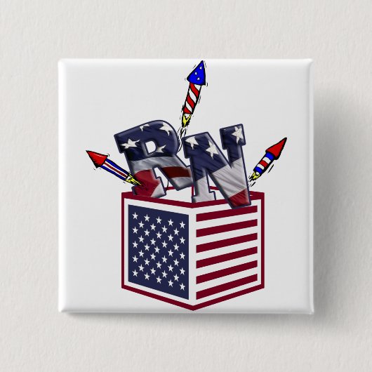 RN USA FEUERWERKE DES FLAGGEN-KASTEN-O - BUTTON (Vorderseite)