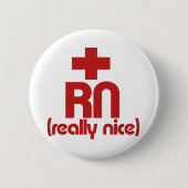 RN Wirklich Nice Nurse Abschluss Button (Vorderseite)