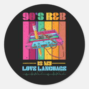 Rnb Music Lover für Men Women Girl aus den 90er Ja Runder Aufkleber