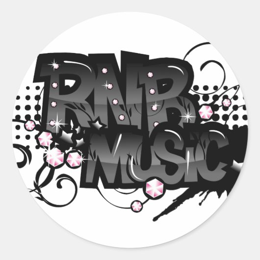 RNB Music Runder Aufkleber (Vorderseite)
