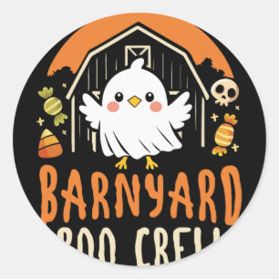 Rnyard Boo Crew - Süße Halloween-Bauernhoftiere Runder Aufkleber