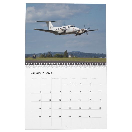 RNZAF - ZK-ARJ (Medium, Monat mit 2 Seiten) Kalender (Jan 2026)