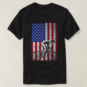 Road Biking Cycling 4. Juli USA Flagge T-Shirt
