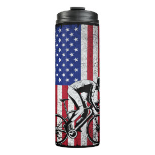Road Biking Cycling 4. Juli USA Flagge Thermosbecher